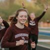 Stephanie Gregersen runs with cross country team